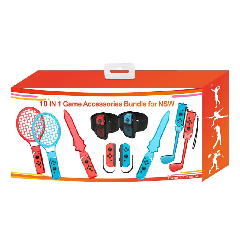 2024 Switch Sports Accessories Bundle -10 in 1 Family Accessories Kit for NS Sports Games Compatible with Switch/OLED