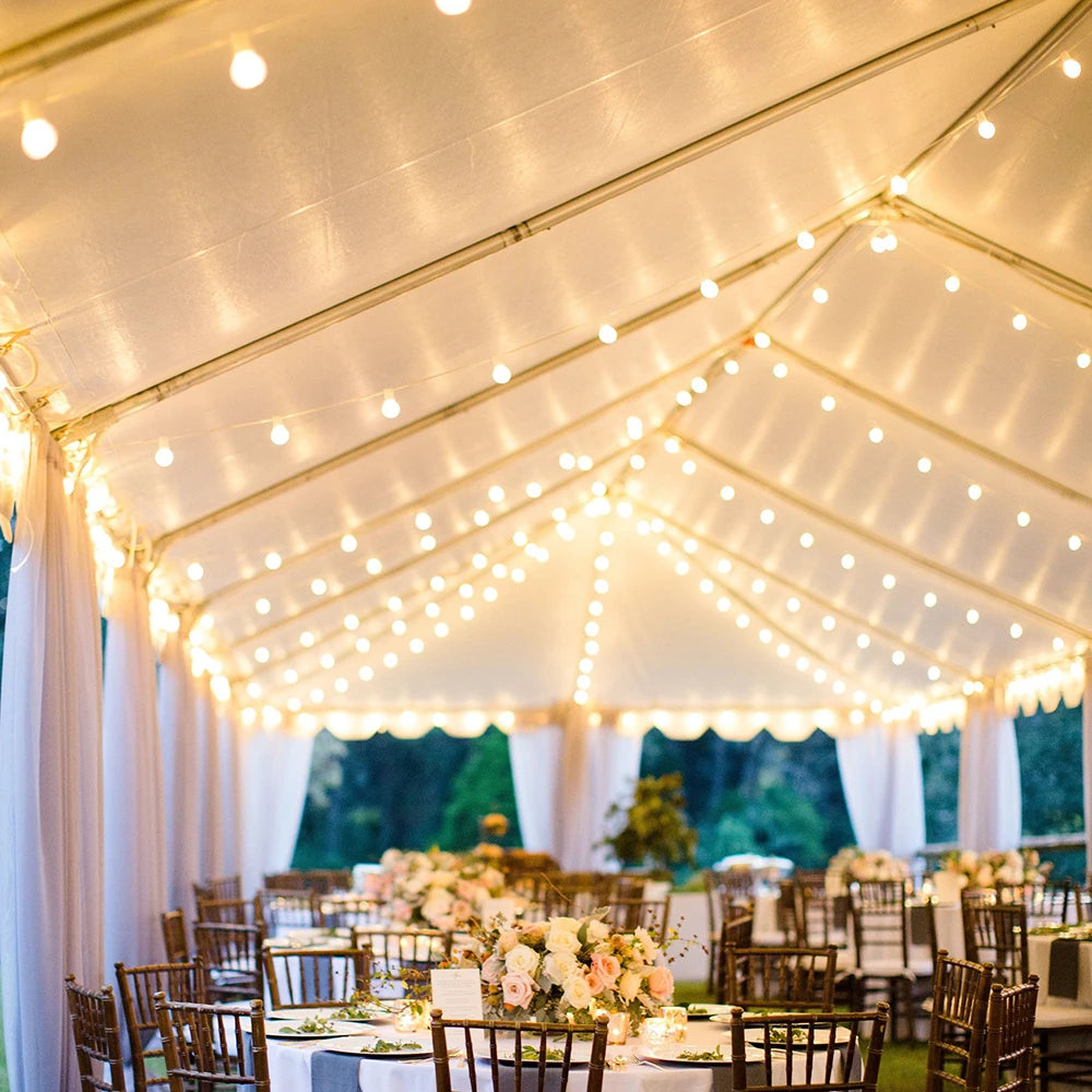 LED String Light 30M 15M Fairy String Light Festoon Patio Garden Lights Christmas Lights Gift White Cable Decoration Lights