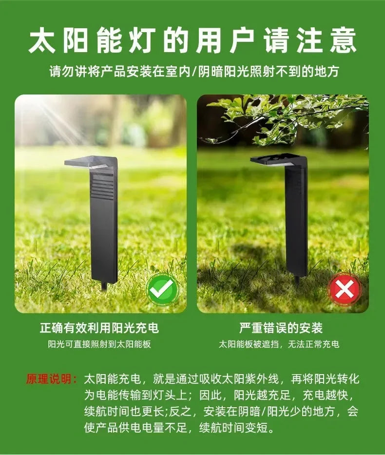 Outdoor Solar Garden Light Waterproof LED Light Grass Villa Decoration Aisle Landscape Lamp Post Garden Aisle Solar Lawn Light