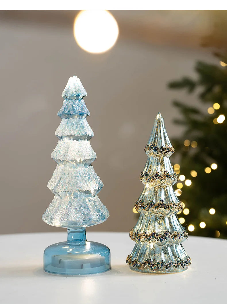 Portable Christmas Tree Night Light | 100% Cordless for Bedroom Desk | Battery Not Included | Romantic Xmas Decor Gift