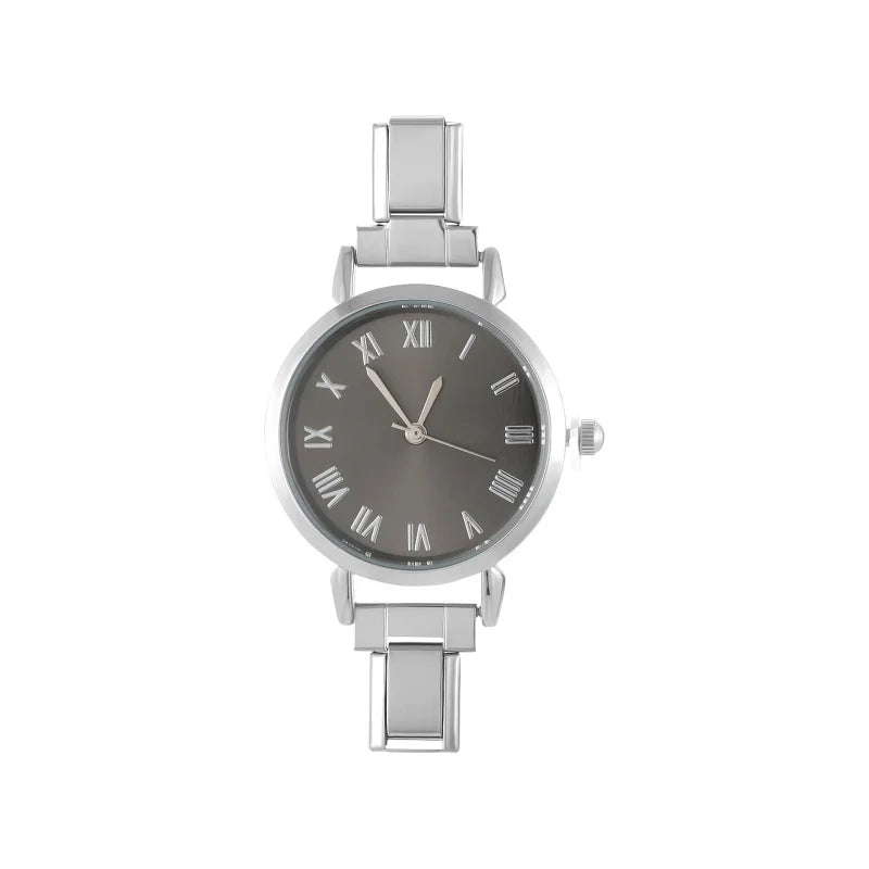 2025 New Fashion 1PC Men Women's Stainless Steel Round Simple Watch Bracelet Bangle For Friend Wife Birthday Gift DIY Jewelry