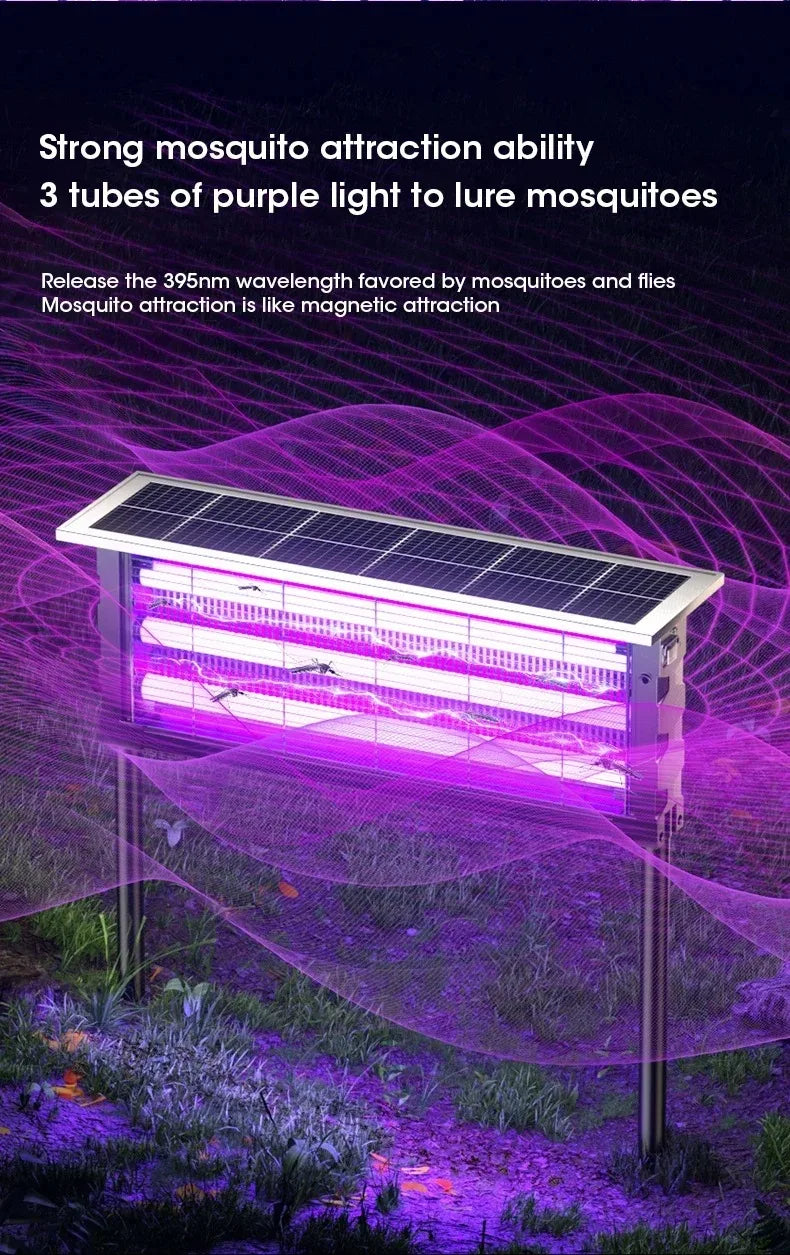 Solar Outdoor Mosquito Killer Lamp UV Light Trap Electric Shock Waterproof  Auto On Off Light Sensor Eco Friendly  Garden Camp