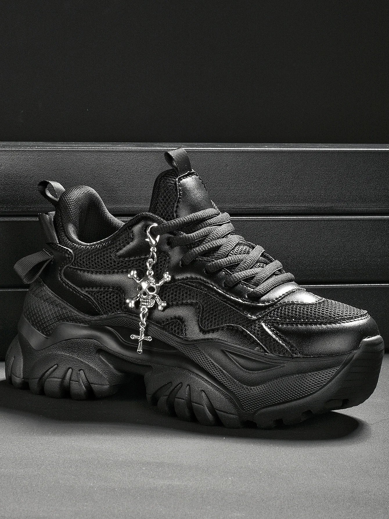 Women’s Punk Platform Sneakers Lace-Up High Heel Shoes