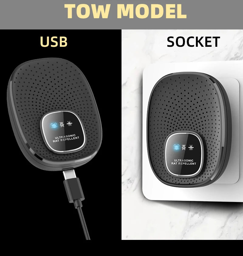 Ultrasonic Rodent Repeller Electronic Pest Control for Mice Rats Harmless Sound Waves Intelligent Home Household