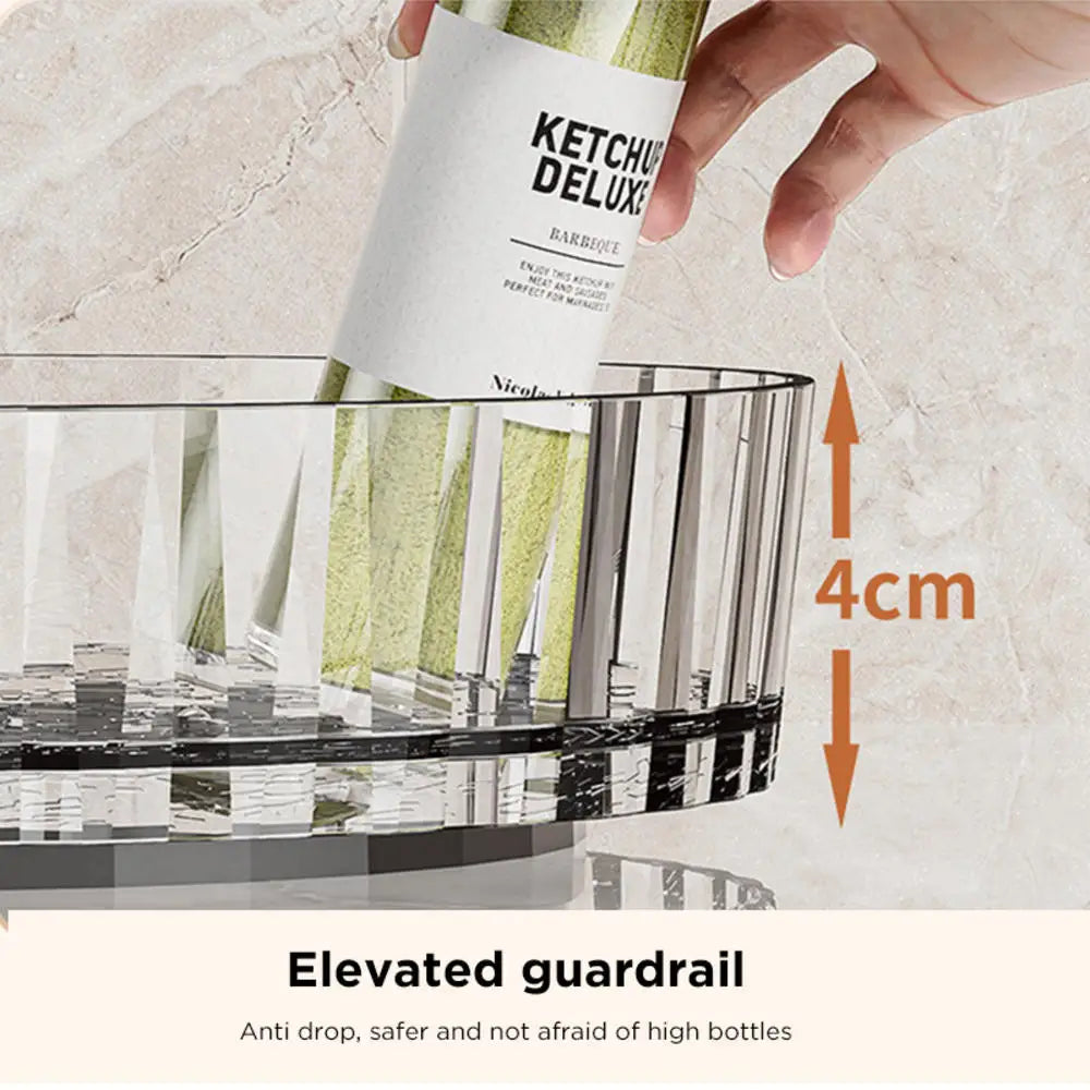 Rotating Tray Spice Rack Pantry Cabinet Turntable With Base Storage Bin Kitchen Organizer For Seasoning Cosmetic Storage Box