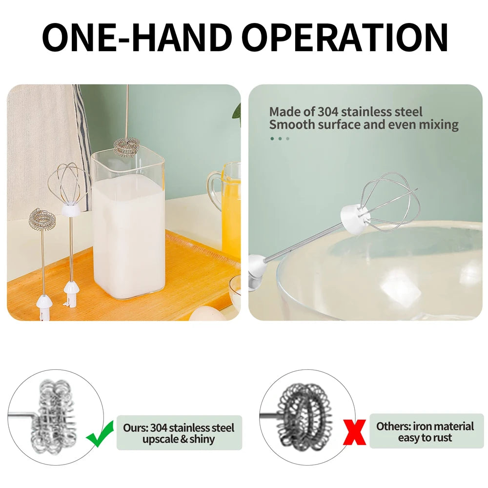 Coffee Milk Frother Handheld Milk Foamer Blenders For Kitchen Egg Blender Electric Whisk Drink Mixer For Matcha Cappuccino