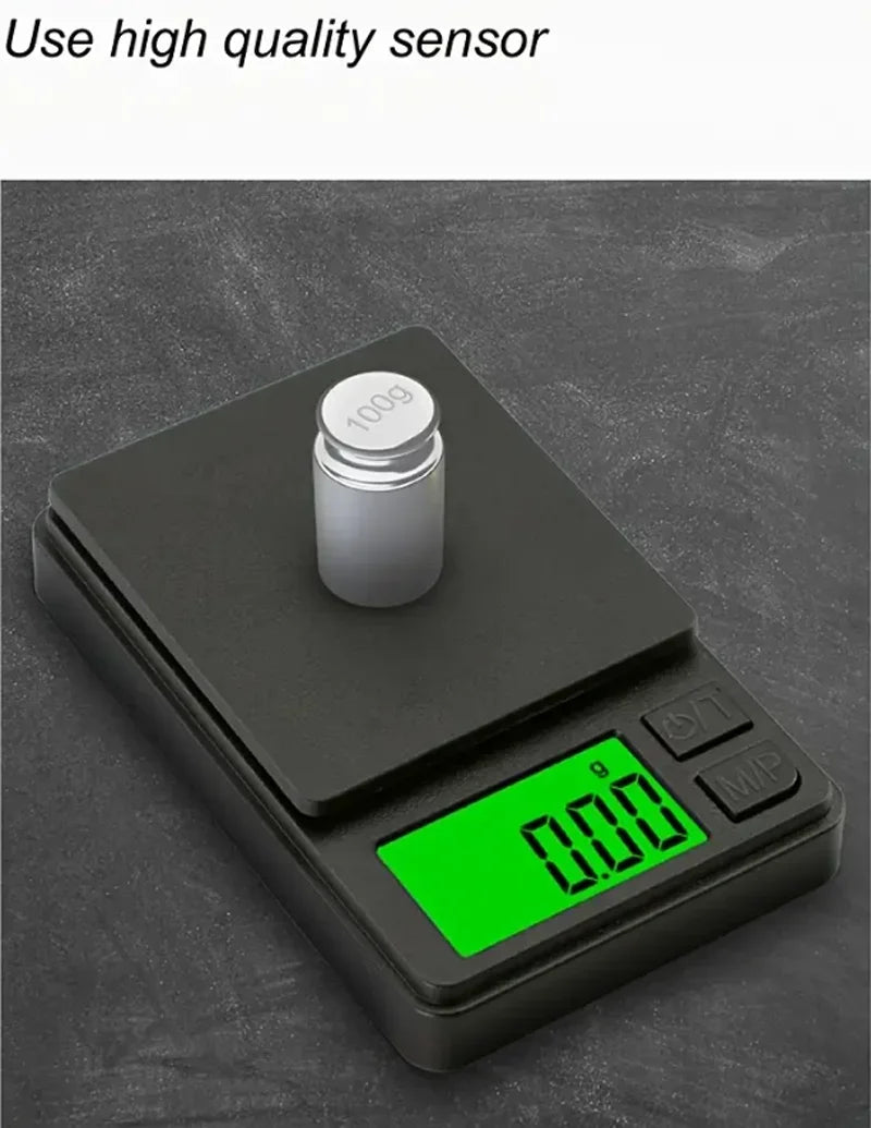 Precision Pocket Scale 1000g 0.1g Digital Gram Scale Backlit LCD Portable Jewelry Food Grain oz Tare Function Travel Use