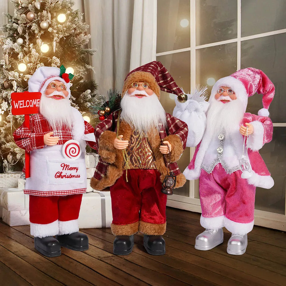 32cm Christmas 12 Inches Santa Claus Standing Posture Doll Festival Party Santa Claus Decoration Ornament