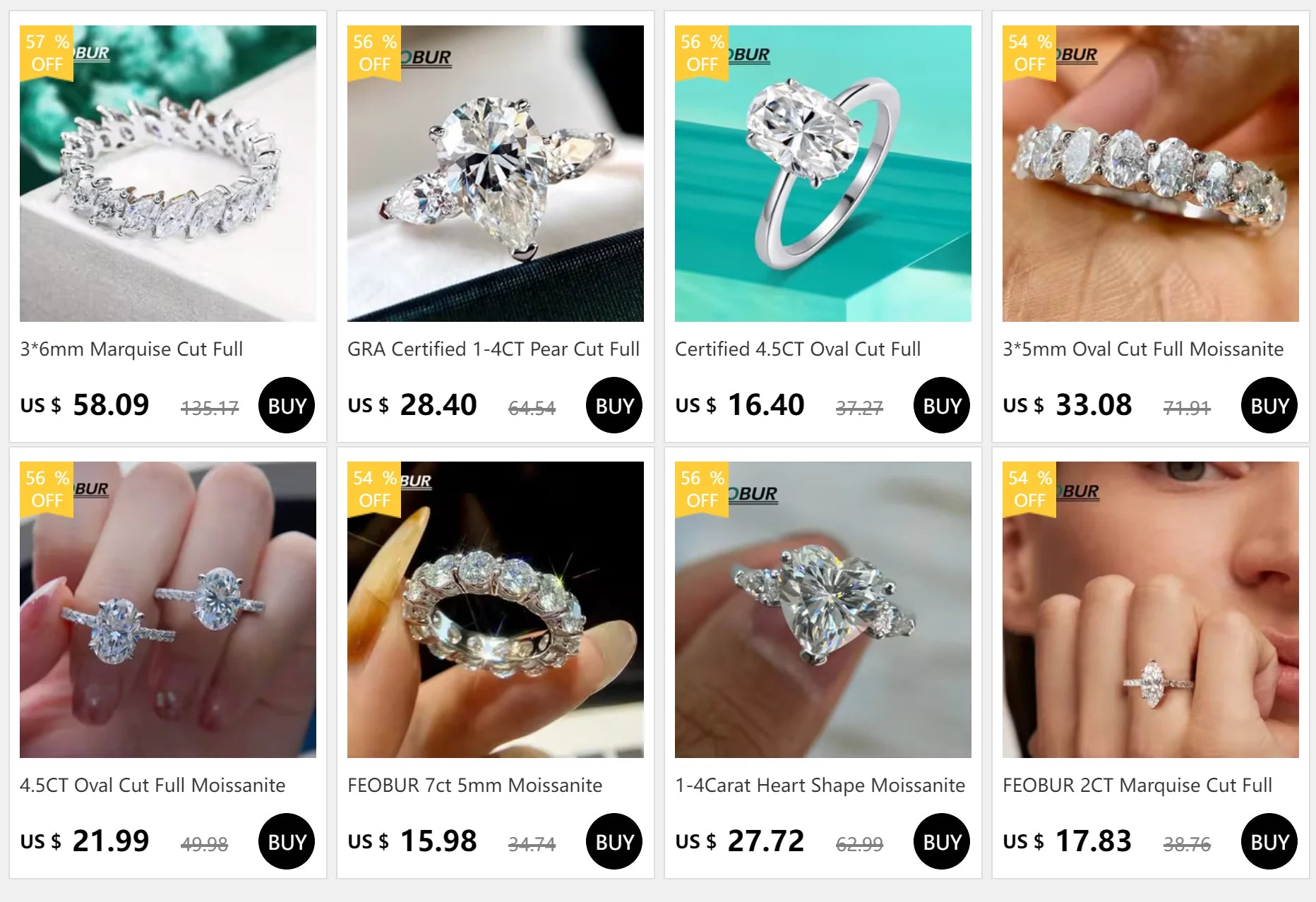 Certified 4.5CT Oval All Moissanite Ring 925 Sterling Silver for Women Sparkling Lab Diamond Engagement Wedding Band Jewelry GRA