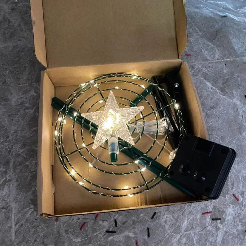 Solar Christmas TreeOutdoor Stand Garden LED Ground Lamp String Saterproof IP65 Star Lantern Decorative Home Decor