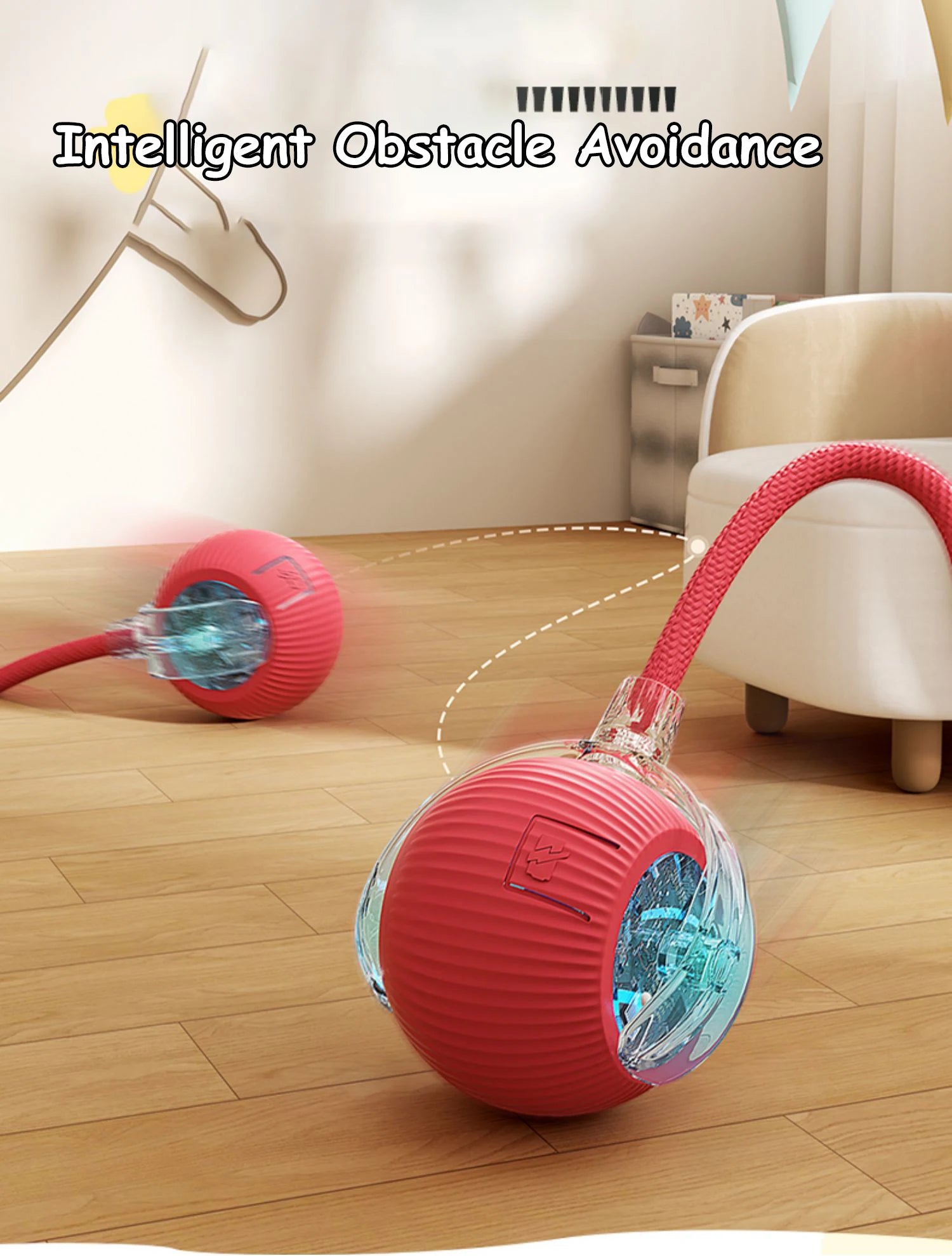 Smart Interactive Cat Ball Toy with Faux Tail