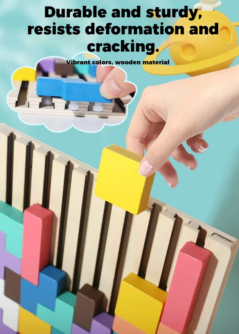 3D Wooden Puzzle, Building Blocks, Puzzle Game, Baby Logic Training Puzzle Toys, Parent-Child Interactive Games