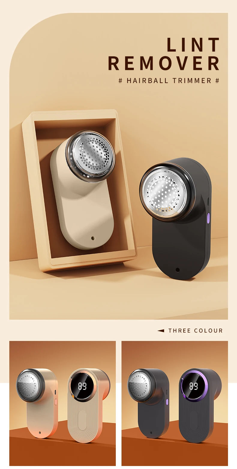 Portable Fabric Shaver LED Screen Electric Lint Remover for Clothes Sweater Fur Pill Shaver USB Rechargeable Handheld