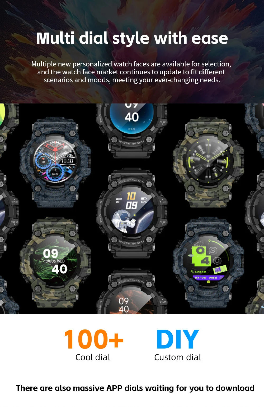 Fitness Smart Watch for Men with Heart Rate