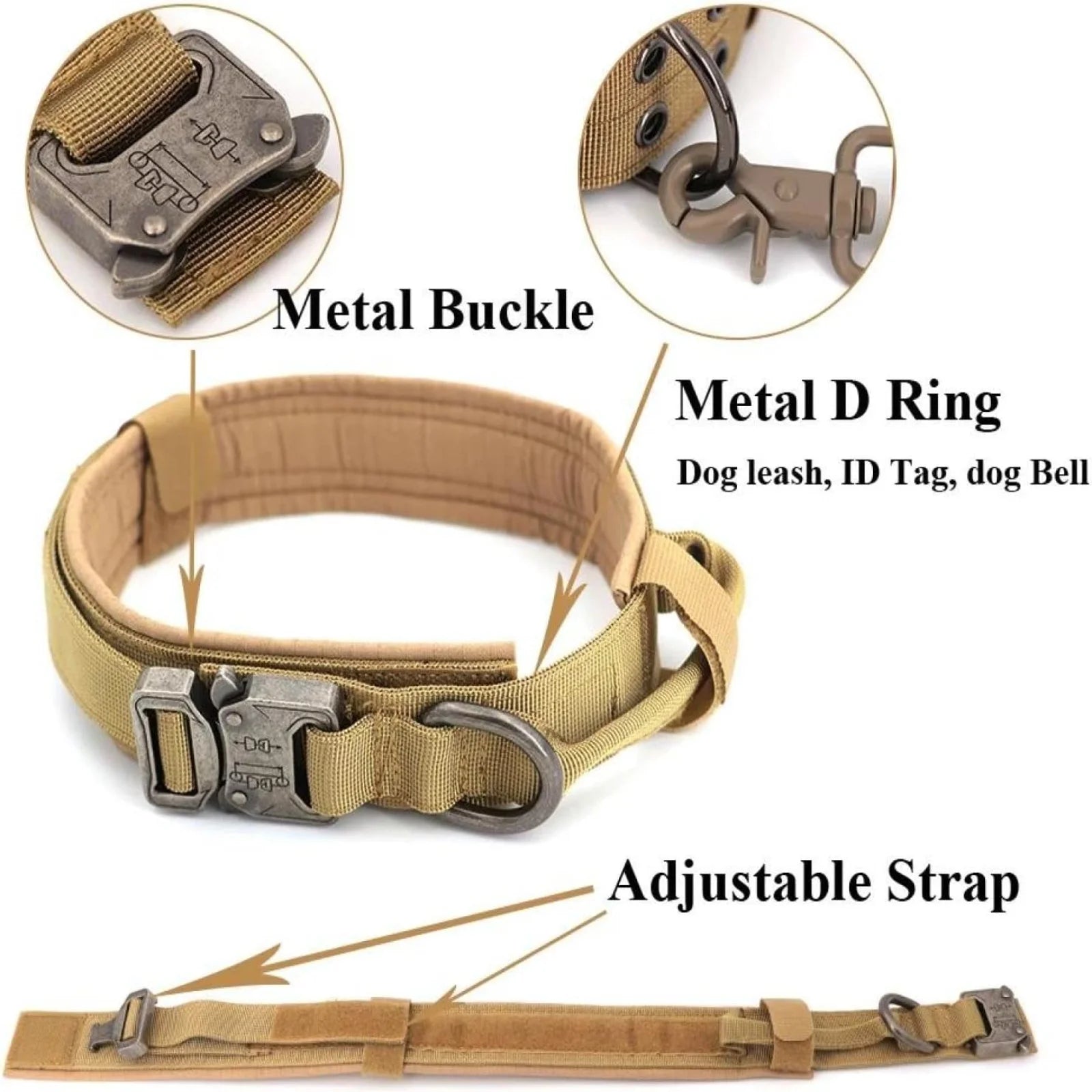 Tactical Dog Harness Leash Set with Control Handle