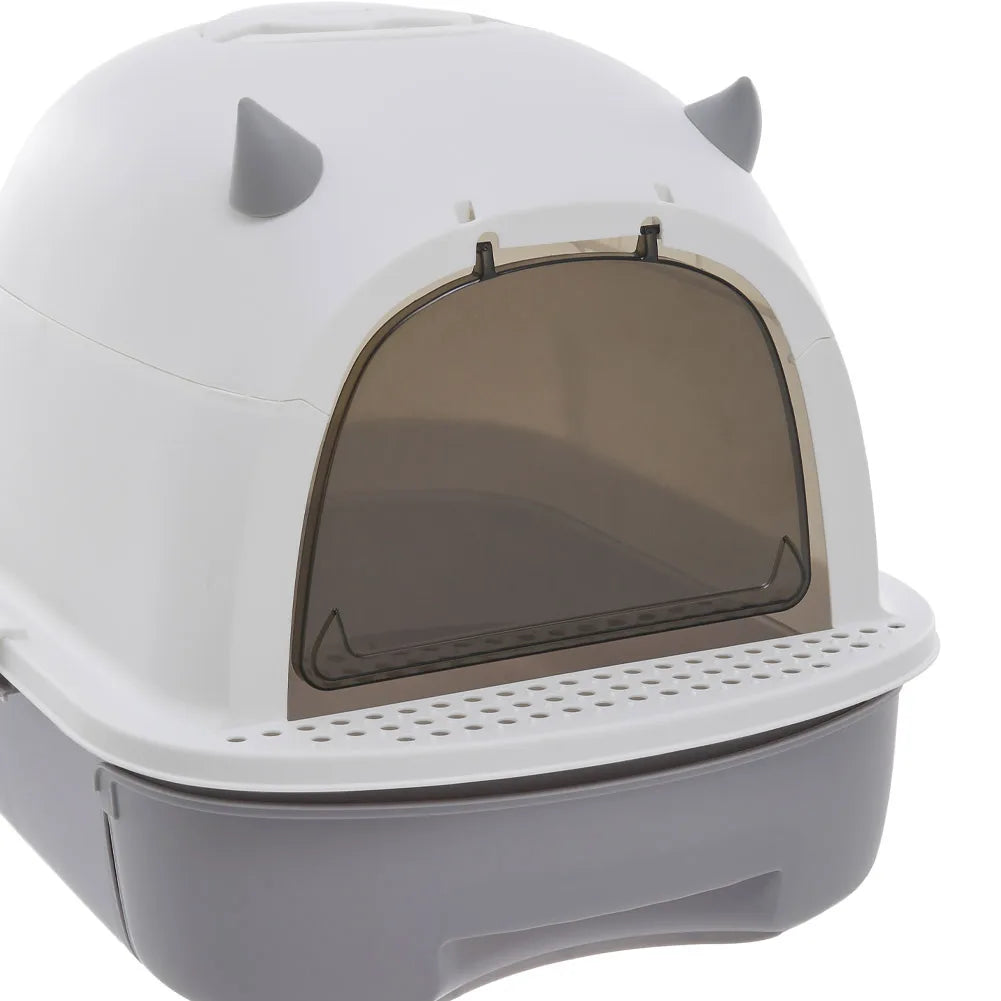 Enclosed Cat Litter Box with Drawer and Scoop