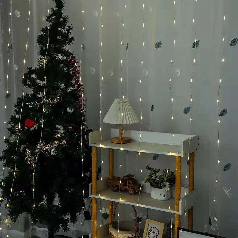 christmas lights decorations lamp holiday lighting USB Holiday Curtain Garland Lamp fairy lights lights decoration led light