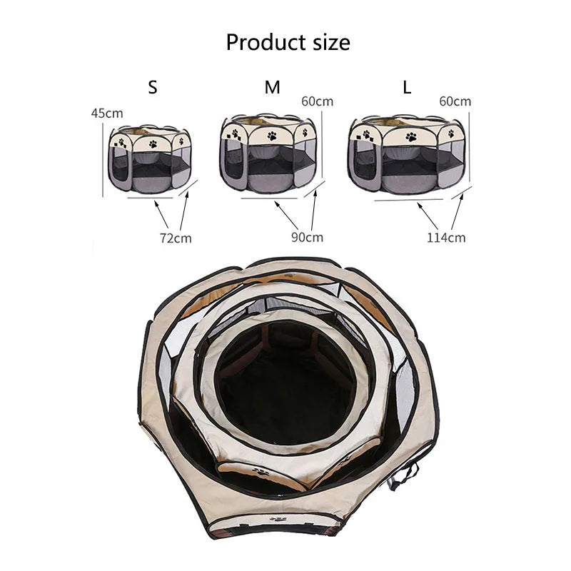 Foldable Pet Playpen Tent for Cats & Dogs