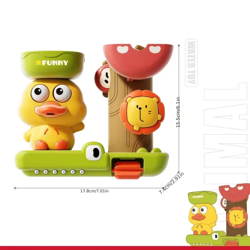 Baby Bath Toys  For Kids Interactive Bath Toy with Suction Cups Cartoon Duck Water Tub toys Bathtub Toy for Boys Girls Infant