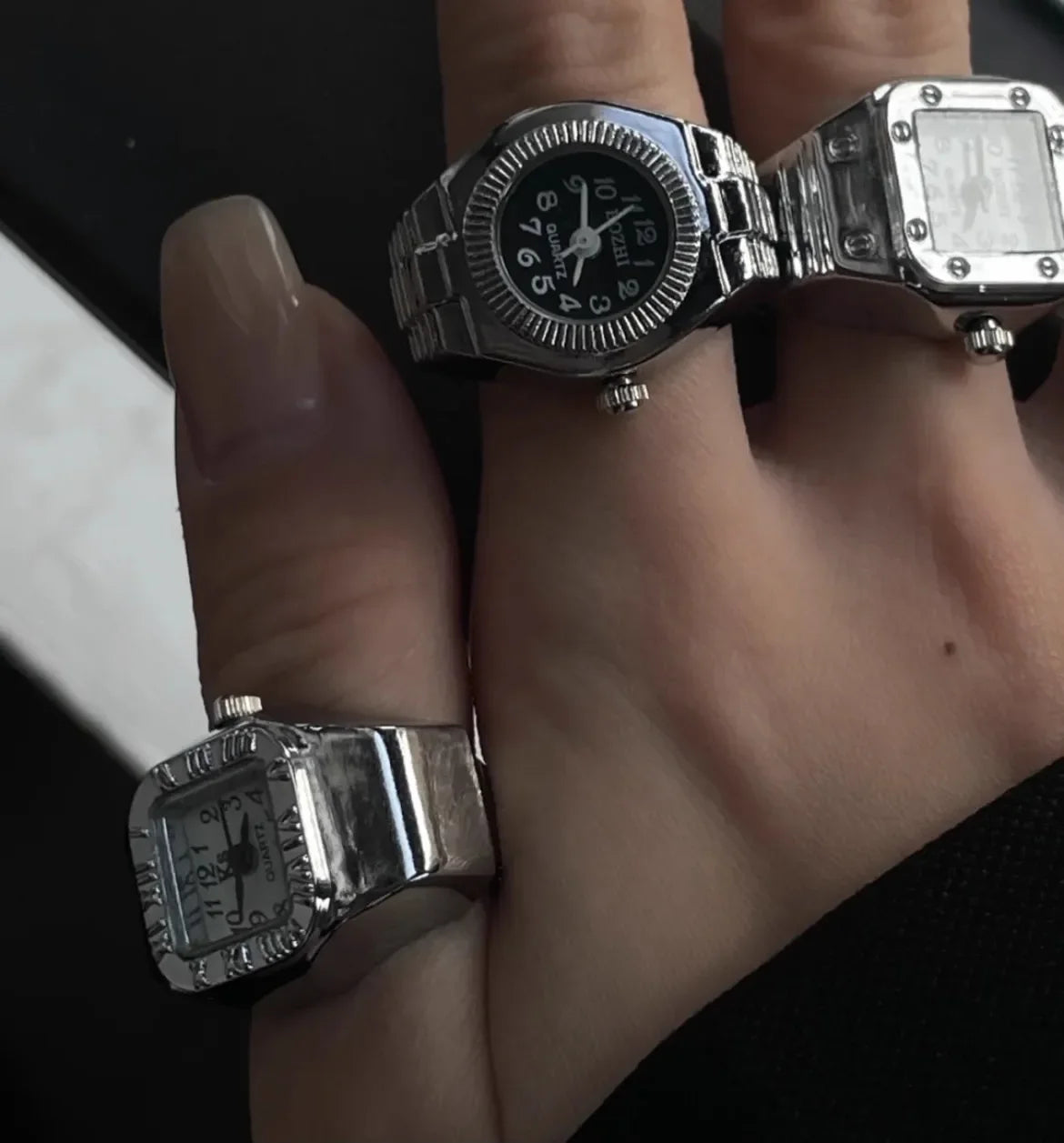 Fashion Rings Finger Watches for Women Men 2025 Fashion Party Quartz Watches Unisex Couple Rings Jewelry Gifts