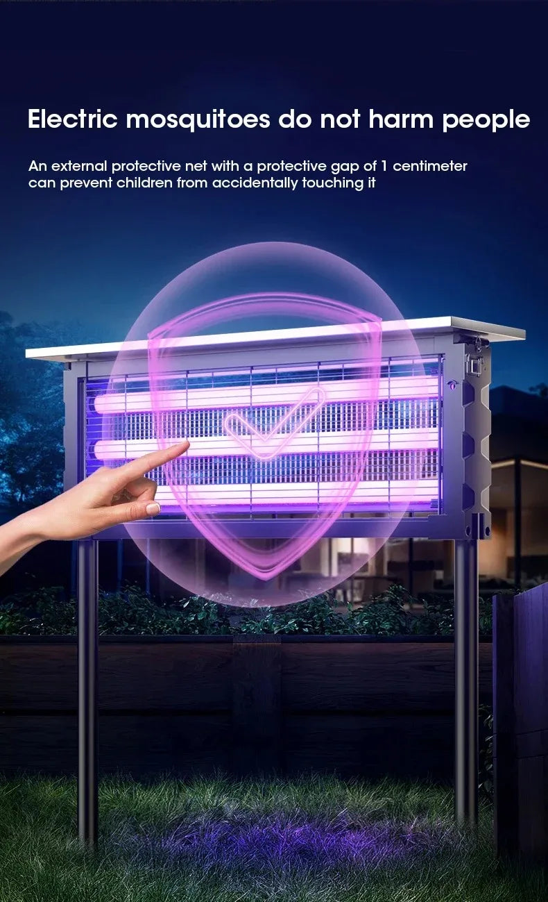 Solar Outdoor Mosquito Killer Lamp UV Light Trap Electric Shock Waterproof  Auto On Off Light Sensor Eco Friendly  Garden Camp