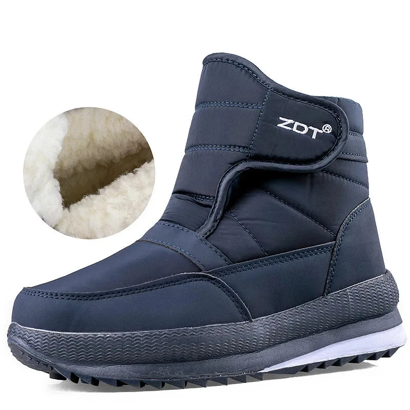 Men’s Winter Snow Boots – Waterproof Zipper Casual Outdoor Shoes