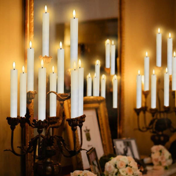 12-300 pcs Flameless Taper Candles LED Candles 7.5in Battery Operated for Wedding Decoration Candle for Holiday/Church/Christmas