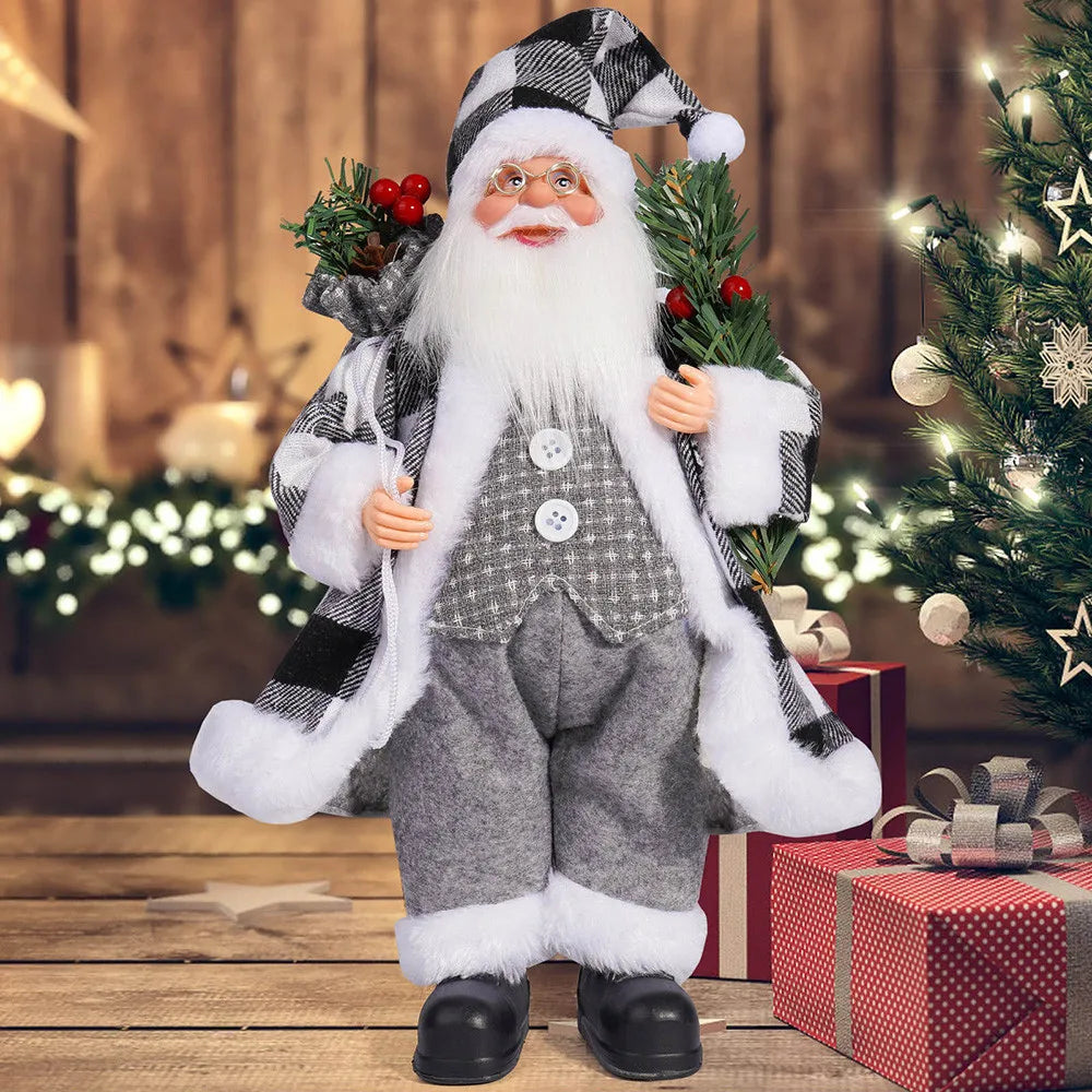 32cm Christmas 12 Inches Santa Claus Standing Posture Doll Festival Party Santa Claus Decoration Ornament