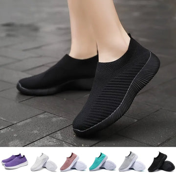Women’s Slip-On Vulcanized Sneakers Lightweight Flats