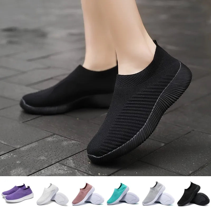 Women’s Slip-On Vulcanized Sneakers Lightweight Flats