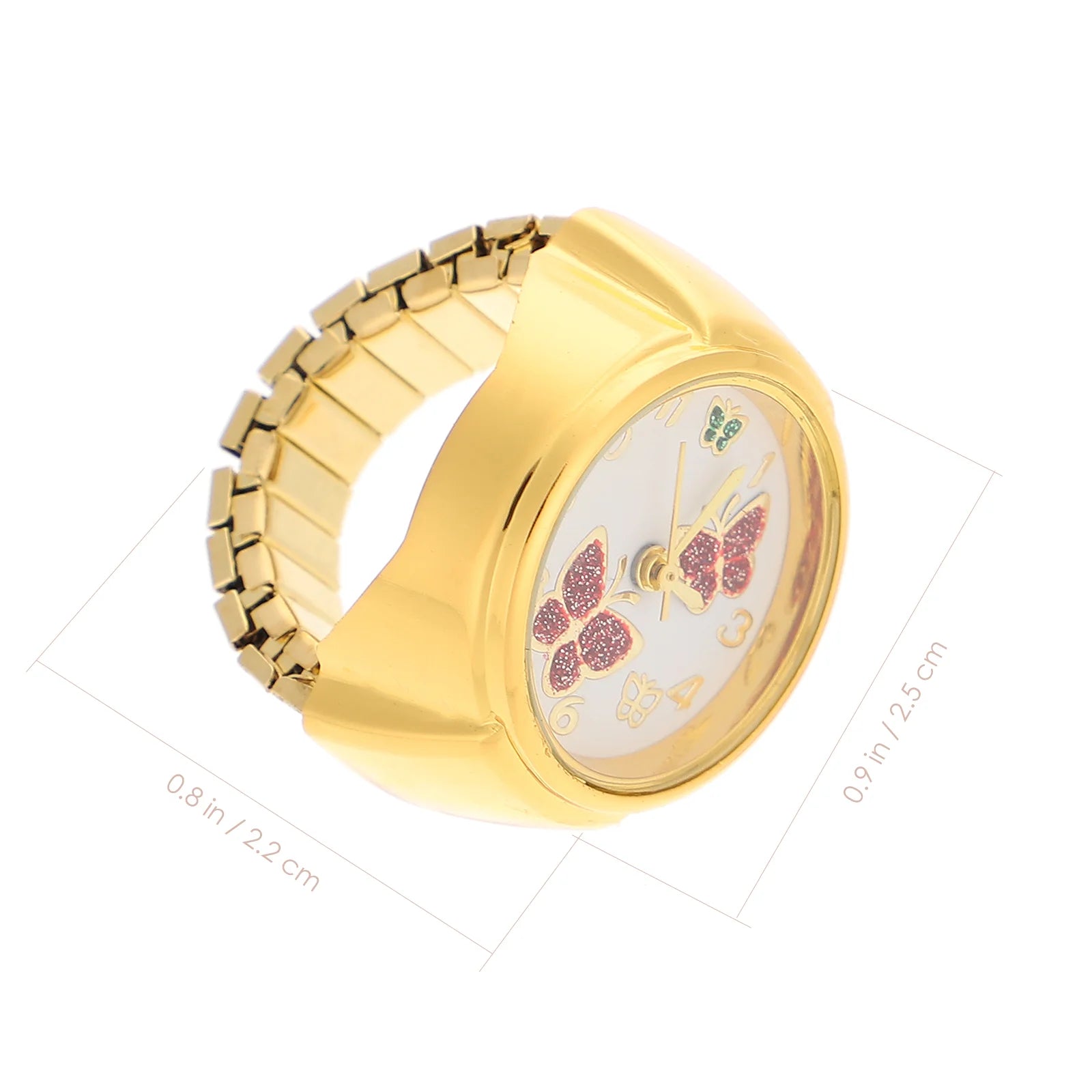 Ring Watch Finger Portable Bezel Wear-resistant People Watches For Men Stainless Steel Exquisite Wear-resistant Ring Clock Decor