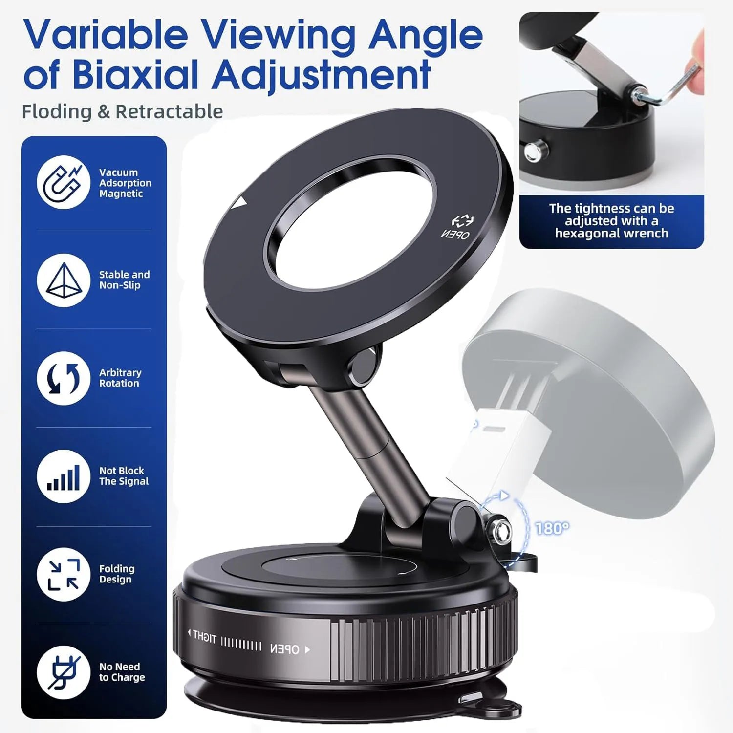 2026 Magnetic Car Phone Holder – 360° Rotatable