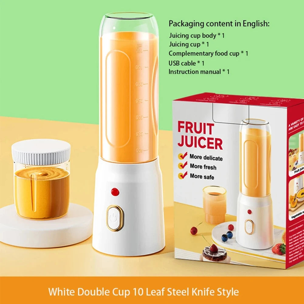 Portable Electric Blender 40W USB Rechargeable Cordless Juicer High Powerful Juicer Cup For Smoothie Milkshake Juice Food