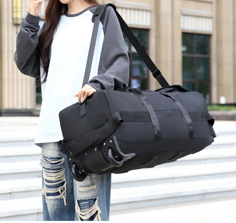 Travel Bag, Large Capacity Handbag, Portable Outdoor Carry-On Luggage, Wheeled Travel Bag, Convenient and Practical Unisex Travel Bag