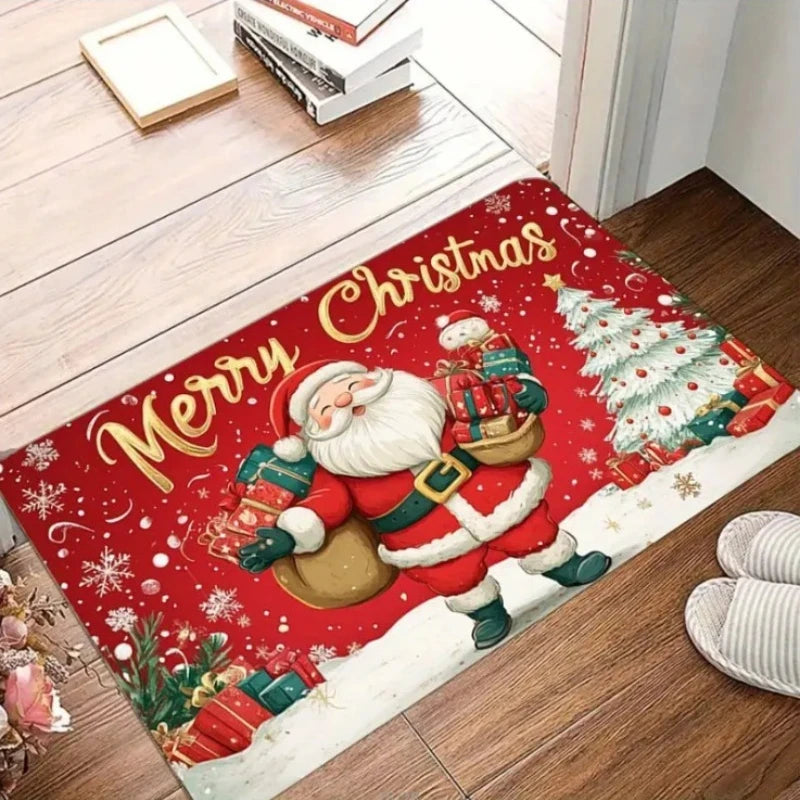 Christmas Door Mat Red Santa Claus Outdoor and indoor Gingerbread Man Carpet New Year 2026 Merry Christmas Home Decor Foot Mat