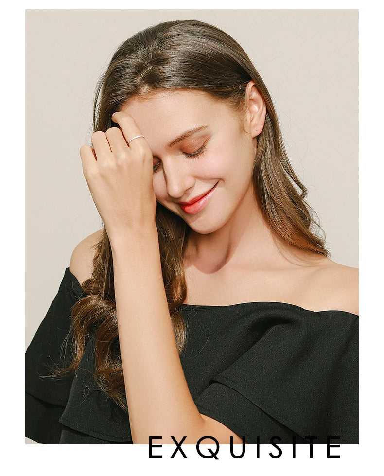 Modian 2021 Real 925 Sterling Silver Simple Square Clear CZ Charm Gold Color Finger Rings For Women Wedding Engagement Jewelry