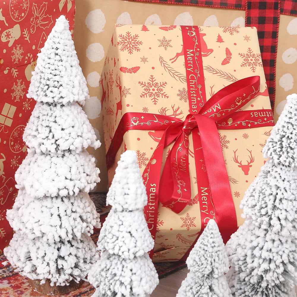 Christmas Artificial Flocking Snow Pine Tree Furniture Living Room Decoration Outdoor Party Decor New Year Snow Pine Pendant