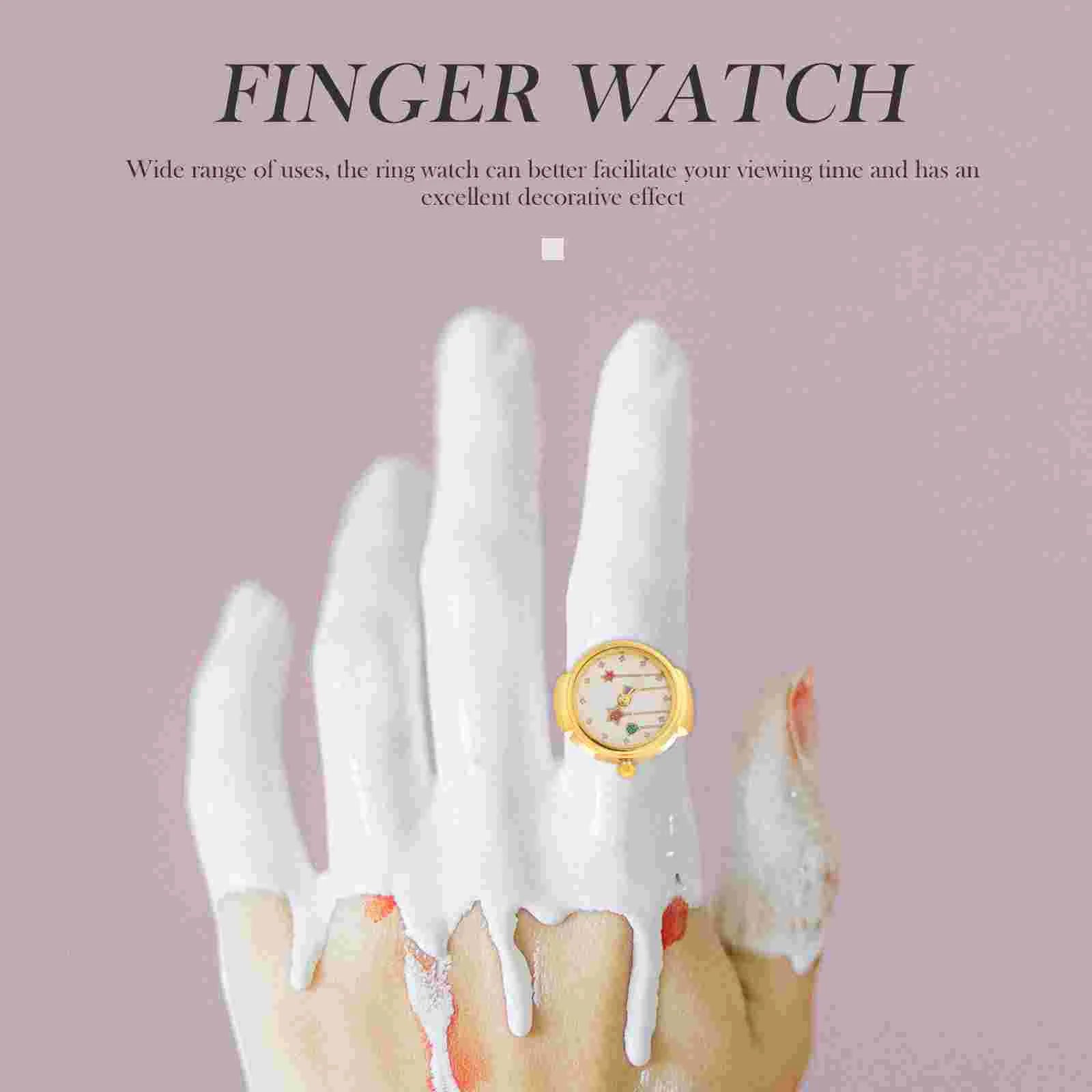 Ring Watch Finger Portable Bezel Wear-resistant People Watches For Men Stainless Steel Exquisite Wear-resistant Ring Clock Decor