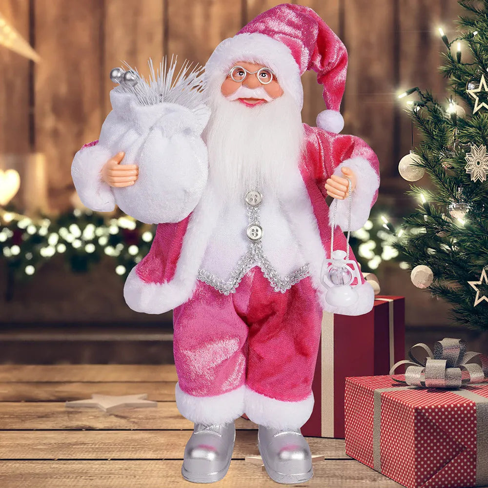 32cm Christmas 12 Inches Santa Claus Standing Posture Doll Festival Party Santa Claus Decoration Ornament