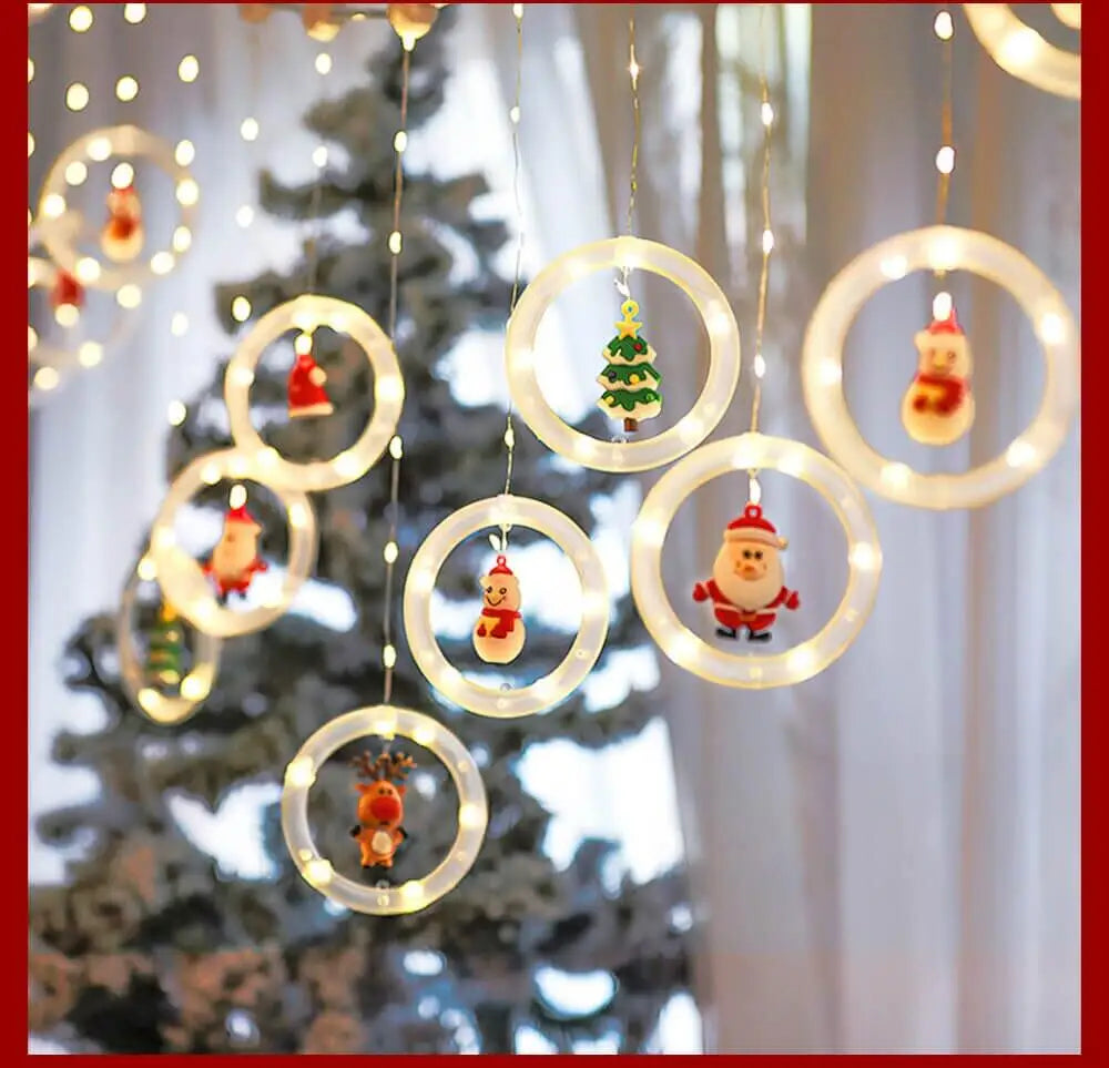 Christmas Led Decorative Lights Strip Star Curtain Lights Christmas Tree Lights String Festival Atmosphere Lights Star Lights