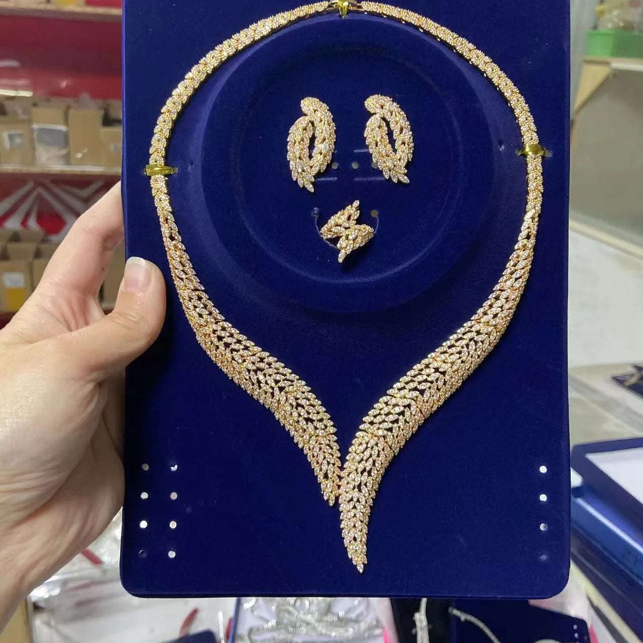 2023 Hot Selling Cubic Zirconia Bridal Wedding Jewelry Set Bridal 4-piece Set Women's Jewelry Set Jewelry Brand Reproduction