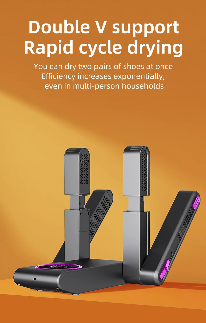 Foldable Electric Shoe Dryer  Deodorizer Sterilizer for Boots Sneakers Portable Smart Display Timer Control Travel Home Gym