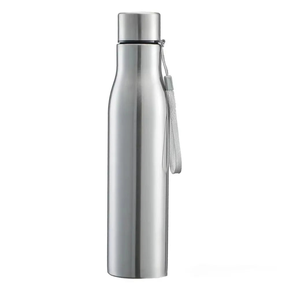 750ml/1000ml Sports Water Bottles Stainless Steel Single-layer Outdoor Drink Bottles Large Capacity with Lift Rope