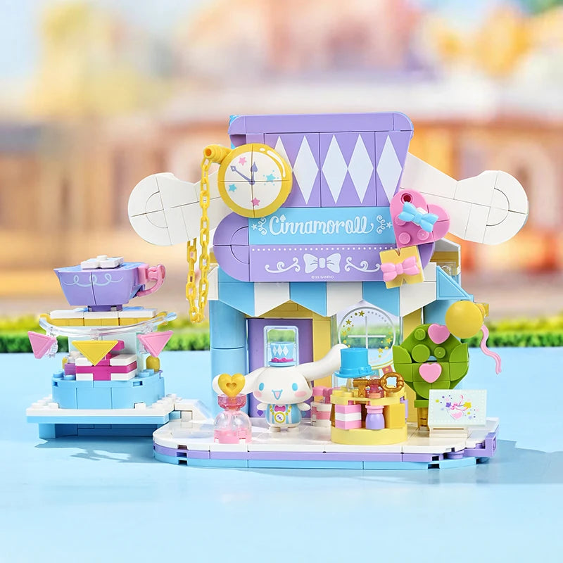 2025 New Keeppley Sanrio Street View Construction Building Blocks Kuromi Hello Kitty Collection Assembly Puzzle Children's Gift