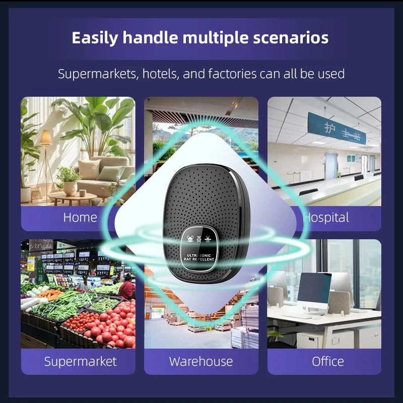 Ultrasonic Rodent Repeller Electronic Pest Control for Mice Rats Harmless Sound Waves Intelligent Home Household
