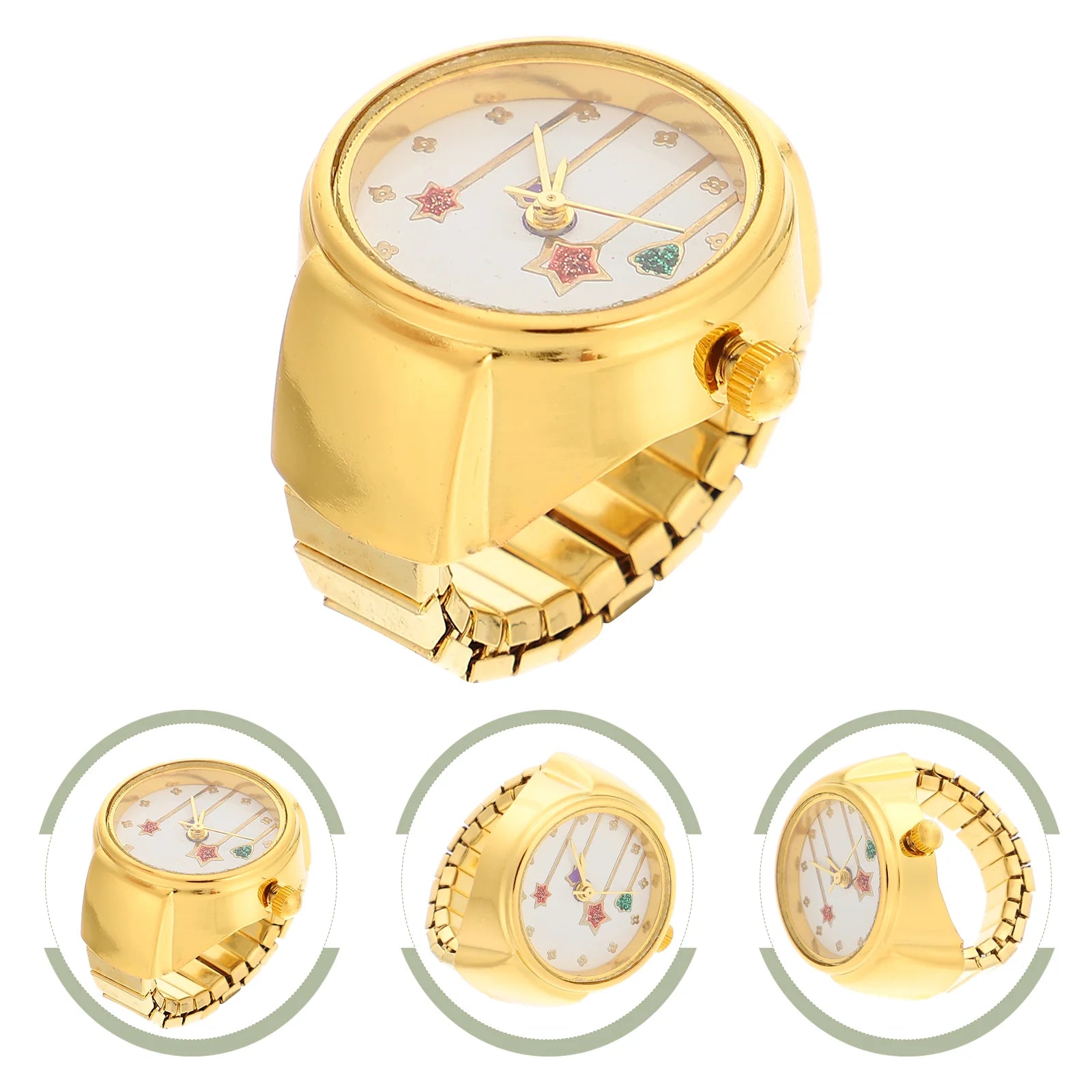 Ring Watch Finger Portable Bezel Wear-resistant People Watches For Men Stainless Steel Exquisite Wear-resistant Ring Clock Decor