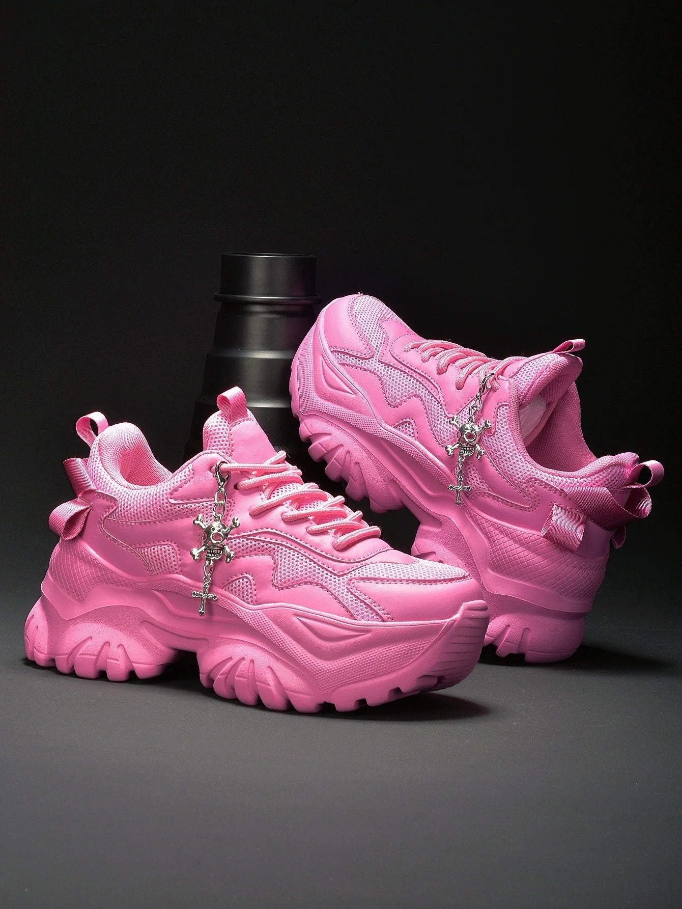 Women’s Punk Platform Sneakers Lace-Up High Heel Shoes