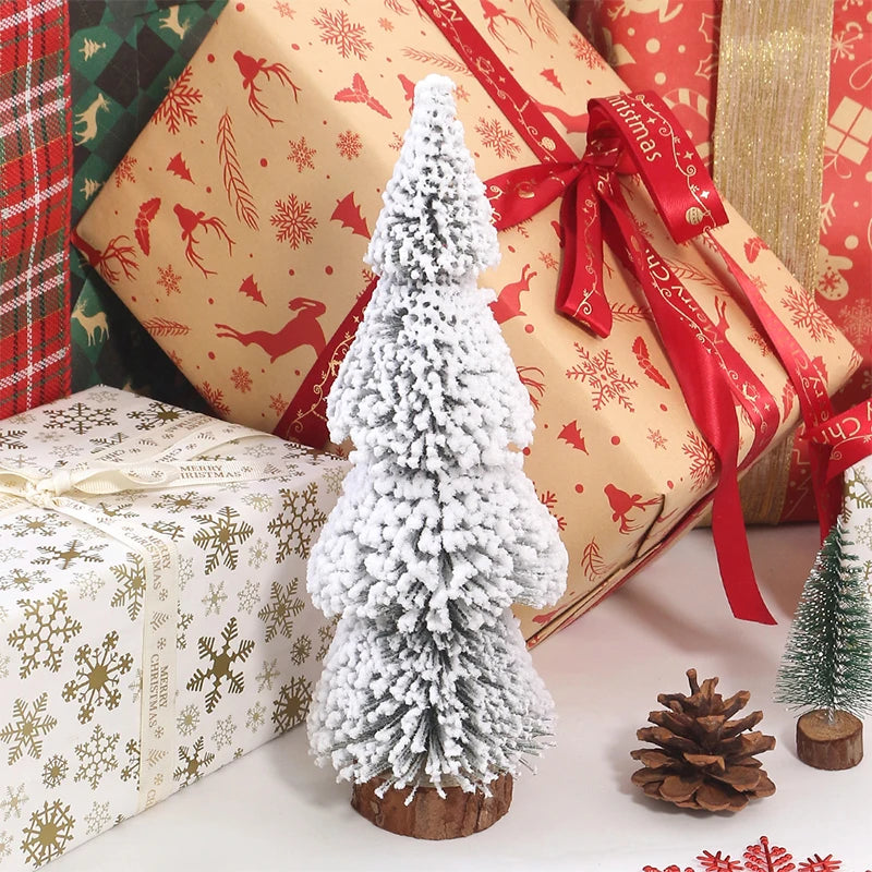 15-30cm Christmas Decoration Xmas Tree Small Cedar Pine for Home Room Decor Party New Year 2024 Navidad Ornaments Accessories