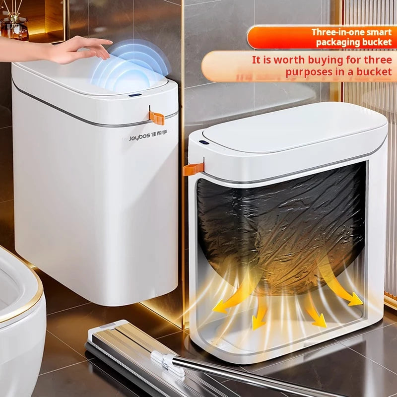 JOYBOS Smart Sensor Trash Can With Auto Adsorption Bag Rechargeable Garbage Trash Can For Home Toilet Living Room Household