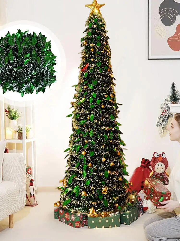 Artificial Christmas Tree 150cm Backyard Festival Decor Foldable Faux Christmas Tree New Year Navidad Decor For Indoor Outdoor